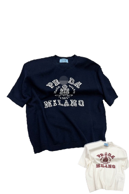 【プラダタイプ】レディース ニット半袖Tシャツ   LAT0193