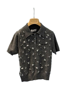 【ミュウミュウタイプ】レディース　ニット 半袖Tシャツ LAT0419