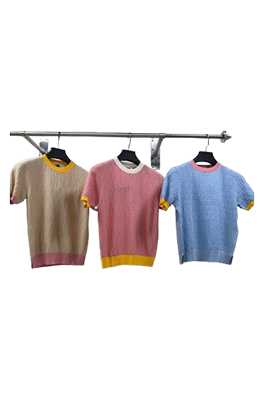 【フェンディタイプ】レディース　ニット 半袖Tシャツ LAT0424