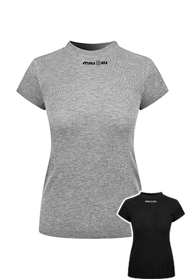 【ミュウミュウタイプ】レディース　ニット 半袖Tシャツ LAT0483