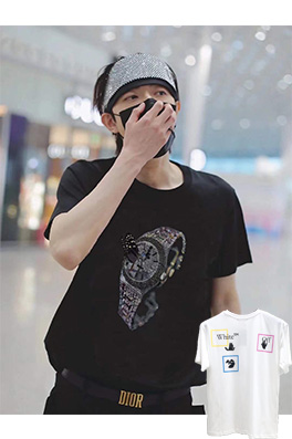 【オフホワイト】メンズ レディース 半袖Tシャツ  aat10381
