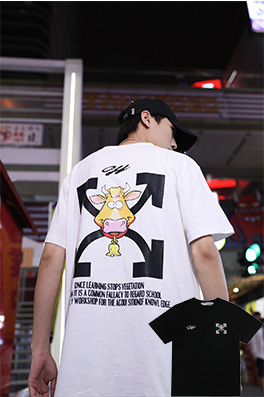 【オフホワイト】メンズ レディース 半袖Tシャツ  aat10823