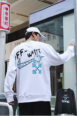 【オフホワイト】メンズ レディース 長袖　スウェットTシャツ  aat11221