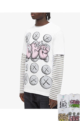 【コムデギャルソン】×【KAWS】メンズ レディース 半袖Tシャツ  aat11295