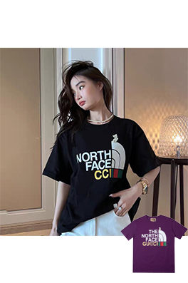 【グッチ】×【ノースフェイス】メンズ レディース 半袖Tシャツ aat11853