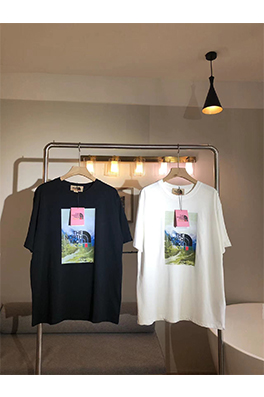 【グッチ】×【ノースフェイス】メンズ レディース 半袖Tシャツ aat11970