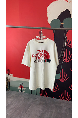【グッチ】×【ノースフェイス】メンズ レディース 半袖Tシャツ aat11974
