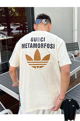 【グッチ】×【アディダス】メンズ レディース 半袖Tシャツ aat12686