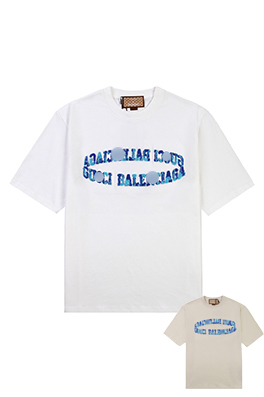 【グッチ】×【バレンシアガ】メンズ レディース 半袖Tシャツ aat12836