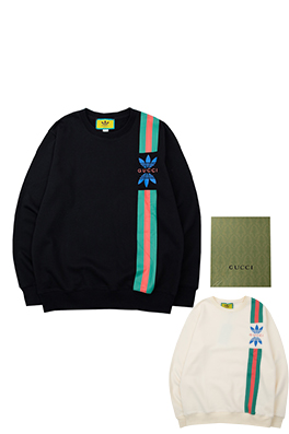 【グッチ】×【アディダス】メンズ レディース 長袖　スウェットTシャツ  aat13342