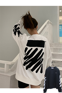 【オフホワイト】メンズ レディース 長袖　スウェットTシャツ  aat13456