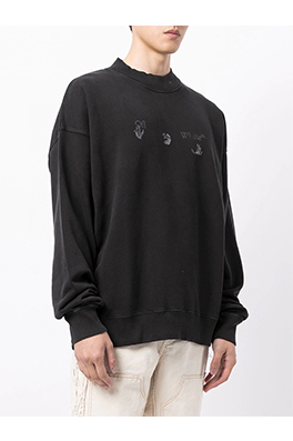 【オフホワイト】メンズ レディース 長袖　スウェットTシャツー  aat13667