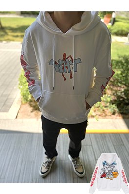 【オフホワイト】 フード Tシャツ パーカー  aat14021