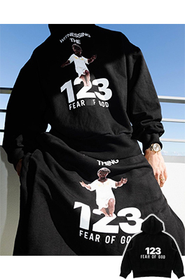 【フィアオブゴッド】×【アルアルアル123】メンズ レディース フード Tシャツ パーカー  aat15819