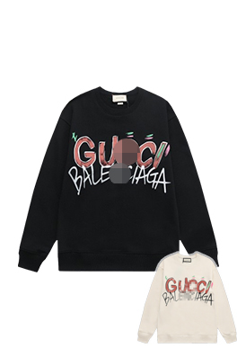 【グッチタイプ】×【バレンタイプ】メンズ レディース 長袖　スウェットTシャツ   aat18422