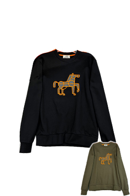 【エルメスタイプ】メンズ  長袖　スウェットTシャツ    aat18742