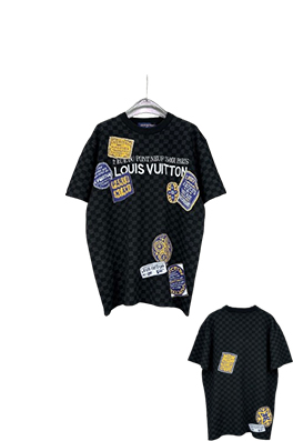 【ヴィトンタイプ】メンズ レディース ニット半袖Tシャツ    aat21111