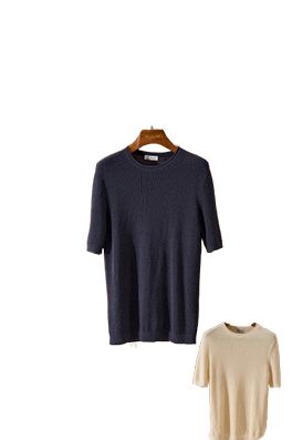 【ブルネロクチネリ】メンズ レディース ニット半袖Tシャツ    aat21170