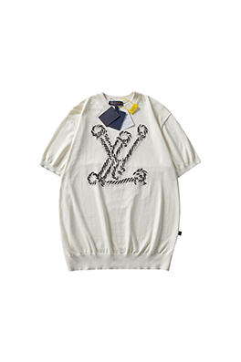 【ヴィトンタイプ】メンズ レディース ニット半袖Tシャツ    aat21203