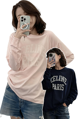 【セリーヌタイプ】メンズ レディース 長袖Tシャツ  aat21860