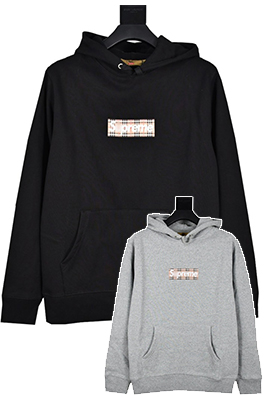 【シュプリームタイプ】×【バーバリータイプ】メンズ レディース フードTシャツ パーカー aat22046