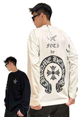 【クロムハーツタイプ】 メンズ レディース 長袖スウェットTシャツ aat22129