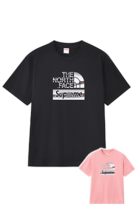 【シュプリームタイプ】×【ノースフェイス】メンズ レディース 半袖Tシャツ  aat22936