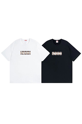 【シュプリームタイプ】×【バーバリータイプ】メンズ レディース 半袖Tシャツ  aat23005