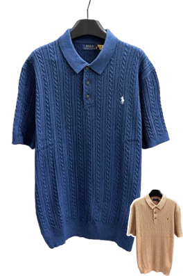 【RALPH LAUREN】メンズ レディース　ニット 半袖ポロシャツ  aat23037