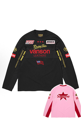 【シュプリームタイプ】×【VARSON LEATHERS】メンズ レディース 長袖 Tシャツ  aat23068