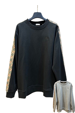 【バーバリータイプ】メンズ レディース 長袖スウェットTシャツ aat23861