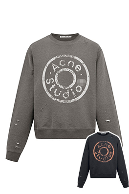 【アクネストゥディオズ】メンズ レディース 長袖スウェットTシャツ aat23896