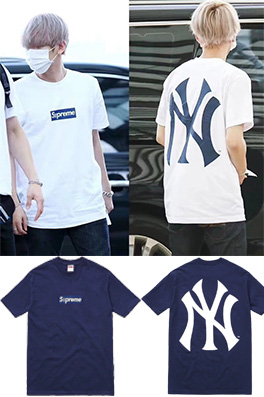 【シュプリーム S*PREME】×【New York】 Yankees 15ss メンズ レディース 半袖Tシャツ aat8687