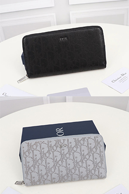 【ディオール】Oblique Galaxy ファスナ付き 長財布     acc3869