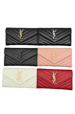 【サンローランタイプ】MATELASSE ファスナ付き  長財布  acc6348