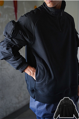 【オフホワイトタイプ】中綿　スウェットTシャツ ajk5040