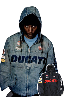 【シュプリームタイプ】×【DUCATI】デニム 中綿 ジャケット　アウター   ajk7382
