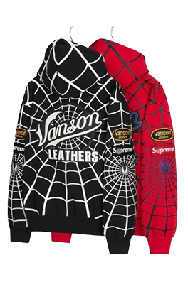 【シュプリームタイプ】×【VANSON】×【SPIDER-MAN】パーカー フードジャケッ ajk7724