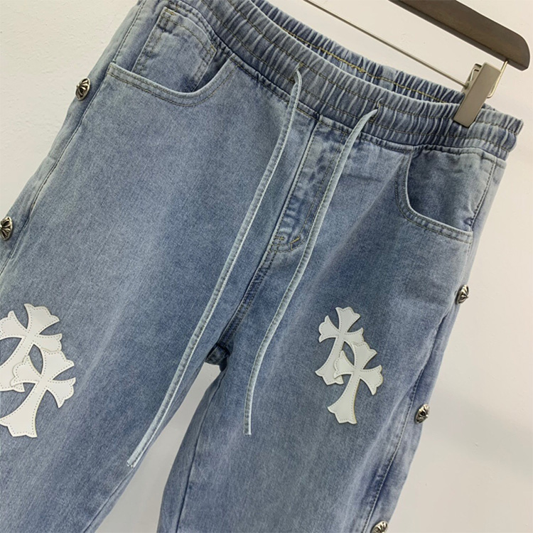 クロムハーツ　パンツ CHROME HEARTS(クロムハーツ) フレアニーレザーパンツ ブラック