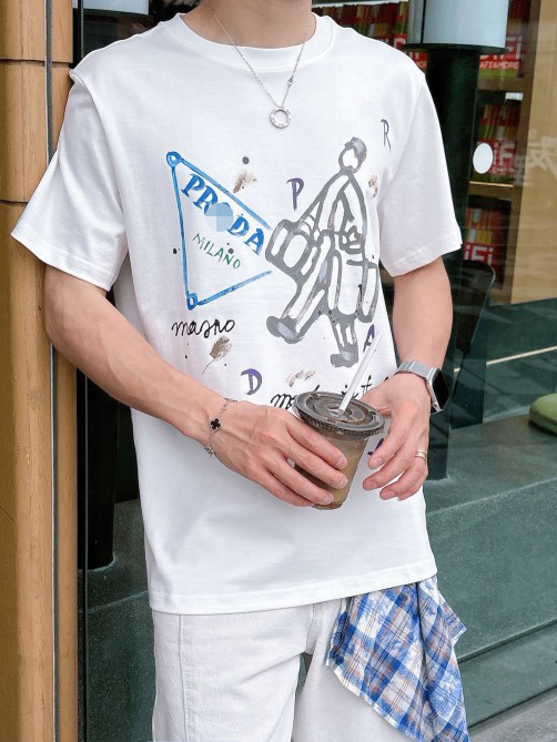 プラダ　半袖シャツ　カジュアル セカンドブランド / 【プラダタイプ】メンズ 半袖Tシャツ aat21228