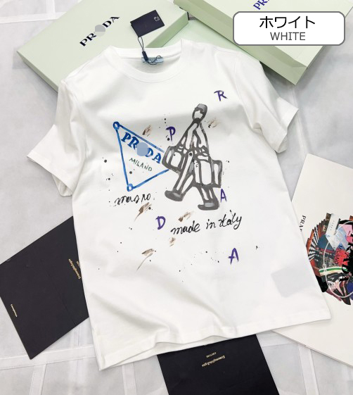プラダ　半袖シャツ　カジュアル セカンドブランド / 【プラダタイプ】メンズ 半袖Tシャツ aat21228