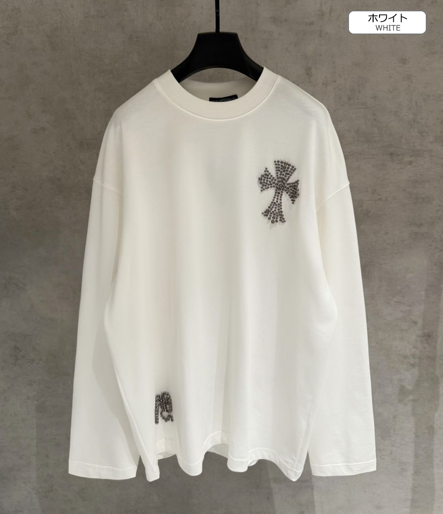 美品♡クロムハーツ　刺繍長袖Tシャツ　ホワイト　Sサイズ　ユニセックス セカンドブランド / 【クロムハーツタイプ】 メンズ レディース